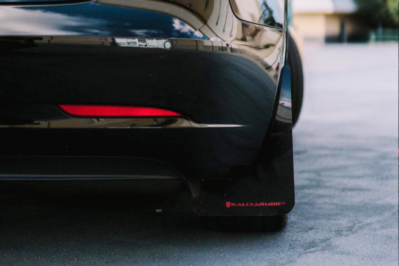 Rally Armor 17+ Tesla Model 3 UR Black Mud Flap w/ Dark Grey Logo