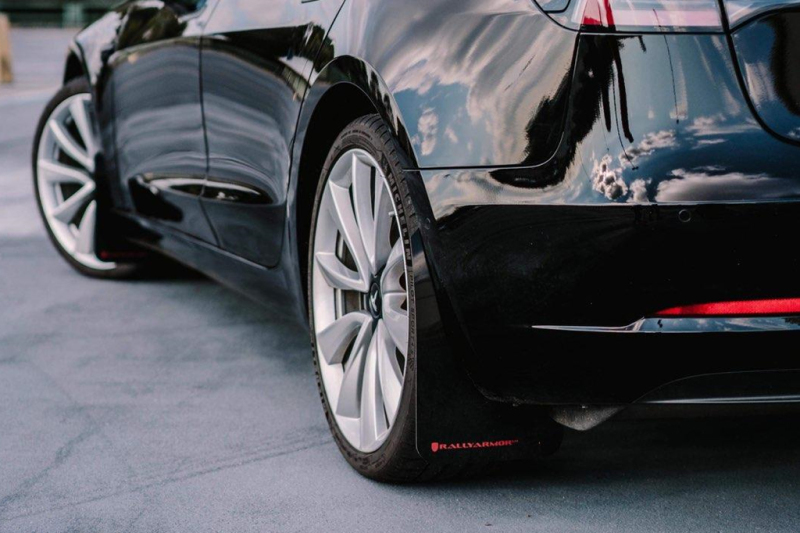Rally Armor 17+ Tesla Model 3 UR Black Mud Flap w/ Red Logo