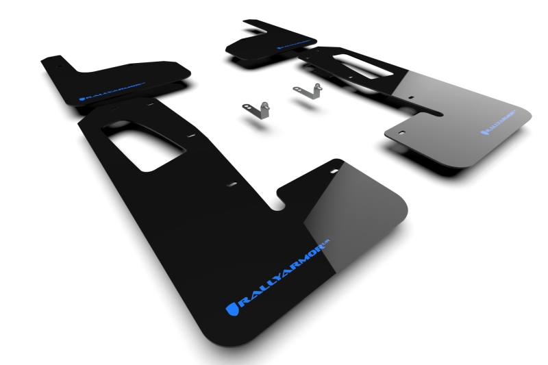Rally Armor 2022+ Rivian R1T Black UR Mud Flap w/ Nitrous Blue Logo