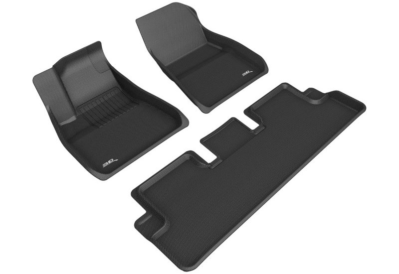 3D MAXpider 20-22 Tesla Model 3 Kagu 1st & 2nd Row Floormats – Black