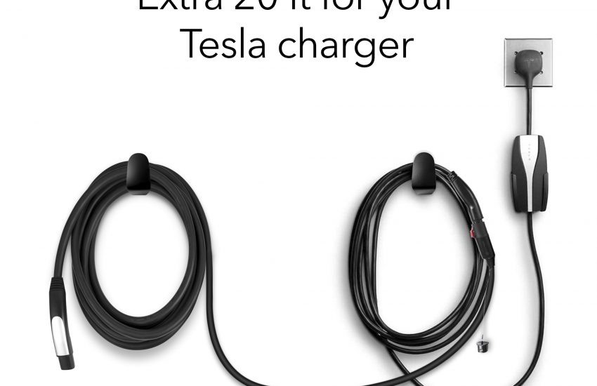 Lectron EV Charger Extension Cable – Compatible with Tesla – Add an Extra 20 Feet to Your Tesla Charger (1 Pack, Black) (Tesla Charger Not Included)