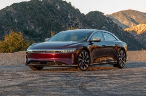 Lucid Air EVU, the longest range electric car in production in 2023.