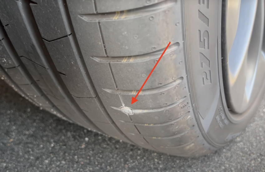 Tesla nail in tire